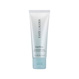Estee Lauder DayWear Glow Boost Gel Cleanser Travel Size, light blue tube with white cap and brand text on front.