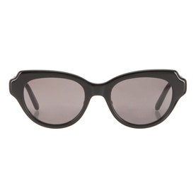 Loewe Slim Logo Geometric Sunglasses in black acetate, cat-eye shape, grey lenses, gold-tone hardware detail on slim arms