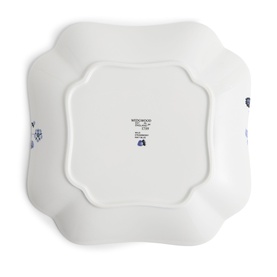 Wedgwood Wild Strawberry Inky Blue Platter 27cm, white bone china base with scalloped edges and maker's mark stamp