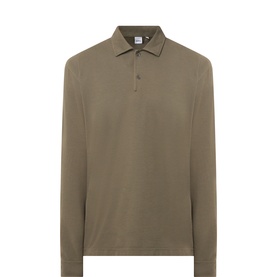 Long-Sleeved Regular-Fit Polo Shirt