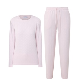 Ellie Lightweight Velour Cable Knit Pyjama Set