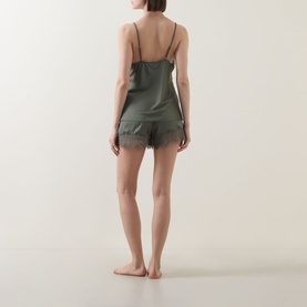 Heather Lace Trim Shorts Pyjama Set