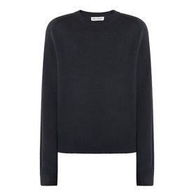Our Legacy True Knitted Sweater in Black Cloud Cotton, crew neck, long sleeves, ribbed trims, straight hem, knit construction