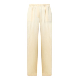 Wool-Silk Wide Leg Trousers