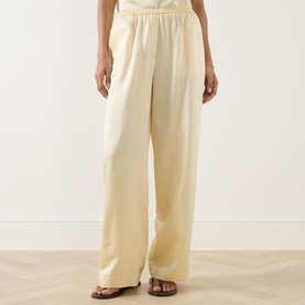 Wool-Silk Wide Leg Trousers