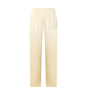 Wool-Silk Wide Leg Trousers