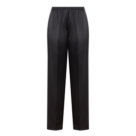 Wool-Silk Wide Leg Trousers