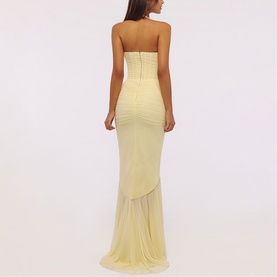 Carmine Ruffle SIlhouette Dress