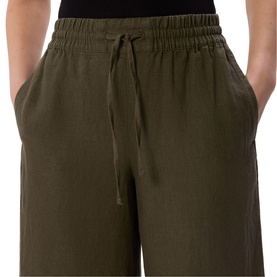 Drawstring Linen Cropped Trousers