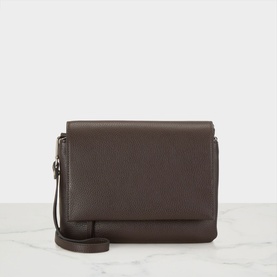 Three Flap Leather Crossbody Bag