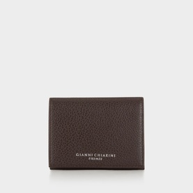 Grained Leather Logo Wallet