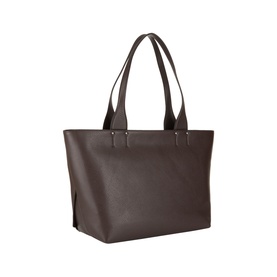 Gianni Chiarini brown leather tote bag with twin shoulder straps, gold-tone stud details, and side zip fastening.