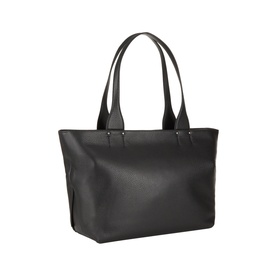 Gianni Chiarini nero leather tote bag with double shoulder straps and gold-tone stud detailing at base corners