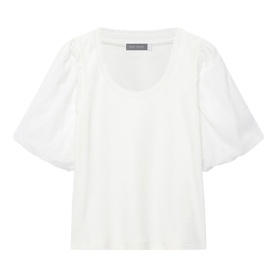 Woven Puff-Sleeve Top