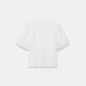 Woven Puff-Sleeve Top