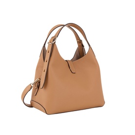 Kate Spade Deco Medium Tote Bag in Garden Soil grained leather, gold-tone hardware, twin top handles and detachable crossbody strap