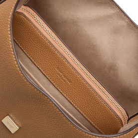 Kate Spade Deco Medium Tote Bag in Garden Soil grained leather, open top view showing spacious interior and gold-tone hardware detail