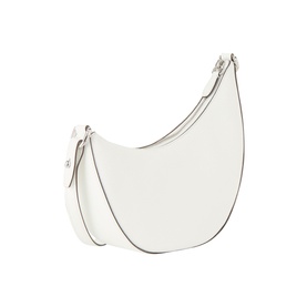 Kate Spade True White leather crescent crossbody bag with silver-tone hardware and adjustable shoulder strap