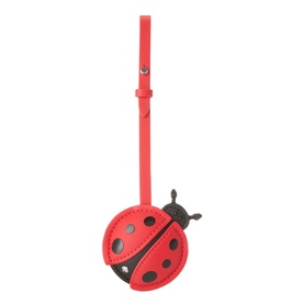 Kate Spade ladybird leather key ring in Heirloom Tomato Multi, red and black novelty design with adjustable strap