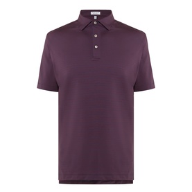 Peter Millar polo shirt in Bordeaux, short sleeves, three-button placket, classic fit, smooth stretch fabric