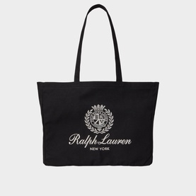 Crest Logo Embroidered Canvas Tote Bag