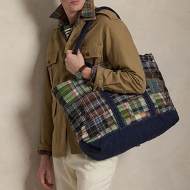 Madras Patchwork Check Tote Bag