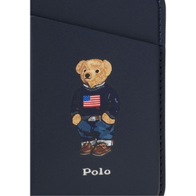 Ralph Lauren Flag Bear Cardholder in navy, featuring embroidered Polo Bear in American flag jumper and jeans with Polo branding
