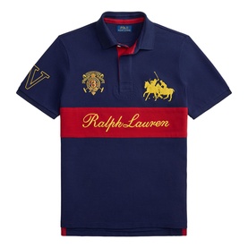 Crest Logo Mesh Polo Shirt