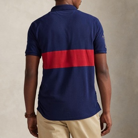 Crest Logo Mesh Polo Shirt