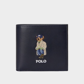 Polo Bear Logo Leather Billfold Wallet