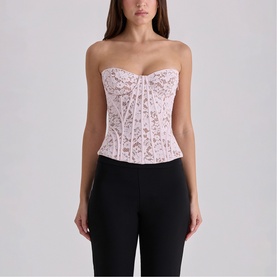 Solaine Floral Boned Corset Top