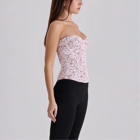 Solaine Floral Boned Corset Top