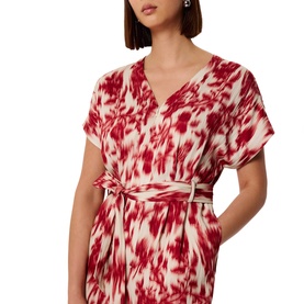 Blurred Floral Tie Jumpsuit