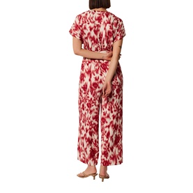 Blurred Floral Tie Jumpsuit