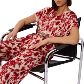 Blurred Floral Tie Jumpsuit
