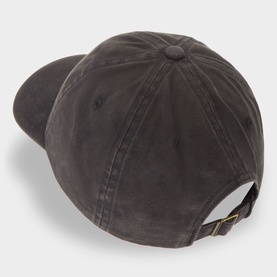 Dickies Middlefield Washed Logo Baseball Cap in black, rear view showing six-panel cotton construction and gold adjustable buckle fastening.