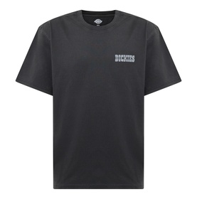Dickies Buchtell Logo T-Shirt in black, crew neck with chest logo detail, short sleeves and straight hemline.