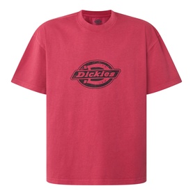 Dickies garnet crew neck T-shirt with tonal logo print on chest, relaxed fit, short sleeves
