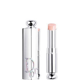 DIOR Addict Glass Lipstick Ultra-Shine Hydrating Lip Gloss Stick in sheer pink, silver bullet case, open cap