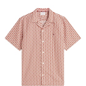 Flag Logo Printed  Bowling Shirt