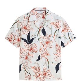 Flag Logo Tropical Linen Shirt