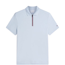 Flag Logo Zip Polo Shirt