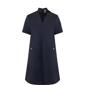 Tie-Neck Mini Shift Dress