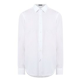Paul Smith Single Cuff Slim formal shirt in white, 100% cotton, with classic collar and button placket front.