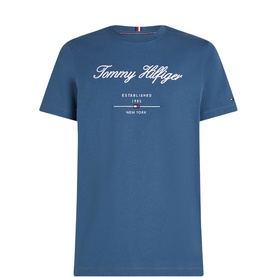 Tommy Hilfiger Aegean Sea crew neck T-shirt with script logo and Established 1985 New York print to chest