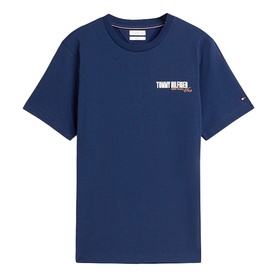 Tommy Hilfiger Carbon Navy crew neck T-shirt with small chest logo print and short sleeves