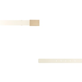 Victoria Beckham Portofino Mirror Leather Belt in ivory, slim profile with gold-tone plated buckle and shiny nappa leather finish.