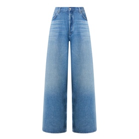 AgoldE Rounded Baggy Wide-Leg Jeans in Expression mid-wash blue, high-rise waist, wide-leg silhouette, five-pocket styling, clean hems