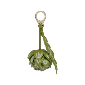 Christian Louboutin artichoke bag charm in green multi-toned leather with gold-tone clip fastening