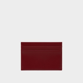 Christian Louboutin red smooth leather card holder, flat profile with multiple card slots, plain reverse view